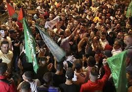 جشن و پایکوبی در کرانه باختری بعد از آزادی اسرا