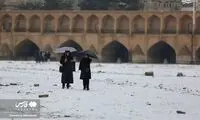 تصاویری زیبا از برف در زاینده‌رود