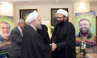 حضور حسن روحانی در منزل شهید لاریجانی