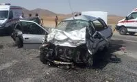 تصاویری از تصادف مرگبار تریلی با خودرو سواری