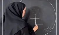 نقاشی‌ خلاقانه خانم‌معلم سبزواری روی تخته‌سیاه