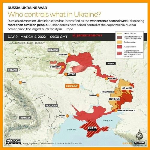 چه مقدار از اوکراین تحت کنترل روس‌ها است؟