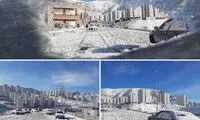 گرفتار شدن خودرو‌ها در برف پردیس