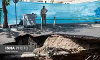 نشست زمین در خیابان پیامبر به روایت تصویر