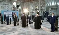 حضور متفاوت روحانی و هیئت دولت در حرم امام
