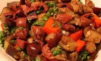 خوراک بادنجان با زیتون، برای گیاه خواران