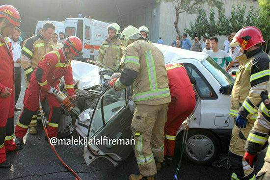 مچاله شدن پراید در تصادف مرگبار با خاور