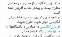 تهدید یک نماینده علیه طرح حذف زبان انگلیسی