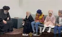 دیدار آیت‌الله سیستانی با کودکان سرطانی معصوم