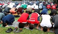 نماز عید فطر در روسیه با رنگ و بوی جام جهانی