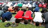 نماز عید فطر در روسیه با رنگ و بوی جام جهانی