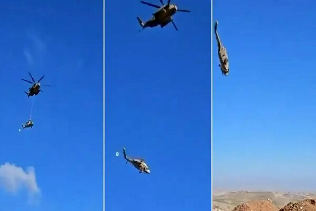 فیلم هولناک از لحظه سقوط هلی‌کوپتر در اصفهان