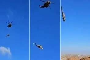 فیلم هولناک از لحظه سقوط هلی‌کوپتر در اصفهان 