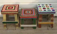 روکش قلاب بافی زیبا برای چهارپایه‌ها ببافید