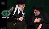 مقتدی صدر در کنار رهبر انقلاب در شام غریبان