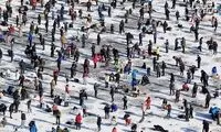 ماهیگیری جمعی در فستیوال یخ کره جنوبی