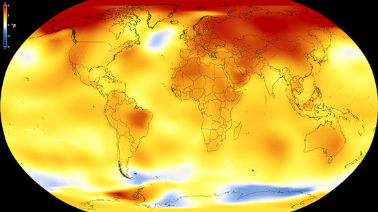۲۰۱۷ گرم‌ترین سال تاریخ کره زمین پس از پارسال