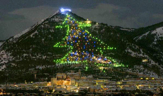 بزرگترین درخت کریسمس جهان در ایتالیا