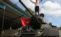 رکورد جابه جایی تانک 26 تنی +عکس