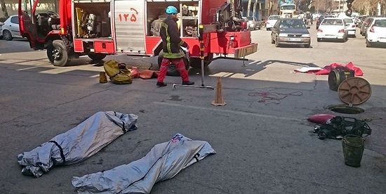 مرگ غم انگیز ۲ کارگر هنگام لایروبی اگو در مشهد