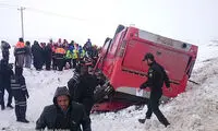 واژگونی مرگبار اتوبوس بیرجند- مشهد