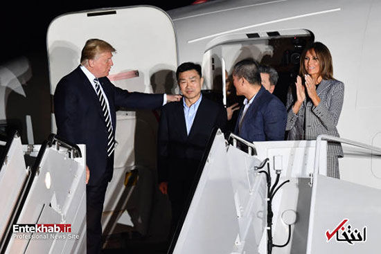استقبال ترامپ و همسرش از سه آمریکایی آزاد شده