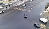لحظه وقوع تصادف در معابر لغزنده خراسان رضوی