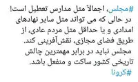 ضرغامی: مجلس هم مثل مدارس تعطیل است!