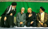 احوالپرسی قالیباف و رهبر انقلاب در عزاداری