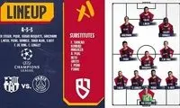 ترکیب تیم‌های بارسلونا و PSG شد