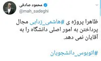 صادقی: هاشم زدایی به برخی مجال نمی‌دهد!
