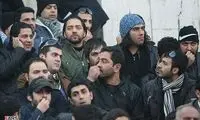 بهرام رادان و رضا یزدانی تماشاگر دربی / عکس