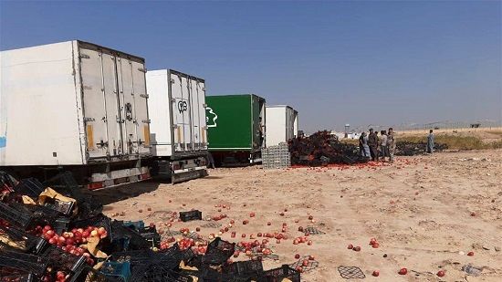 ۷ کامیون گوجه و سیب ایران در عراق از بین رفت