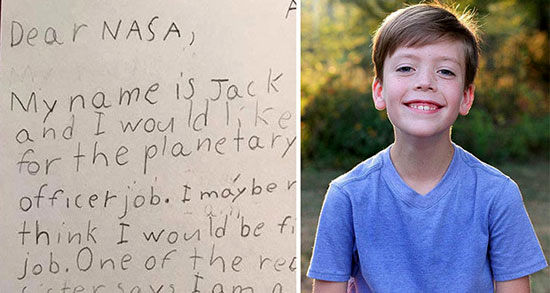 درخواست استخدام کودک 9 ساله از ناسا!