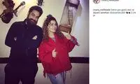 عکس صمیمی زندوکیلی با خواننده زن آذربایجانی
