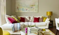 کوسن‌های رنگی رنگی، که نشیمن را طراحی می کنند!