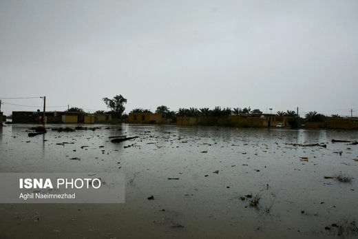 جاری شدن سیل در اروندکنار خوزستان