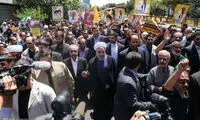 عکس: حسن روحانی در راهپیمایی روز قدس