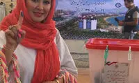 الهام حمیدی، رأی خود را به صندوق انداخت