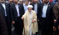 آیت‌الله جنتی در راهپیمایی روز قدس شرکت کرد