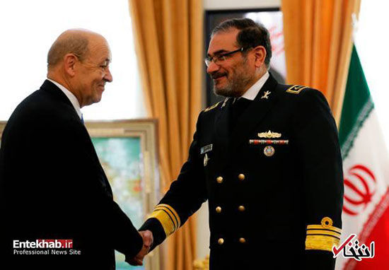 ظاهر نظامی شمخانی در دیدار با وزیر خارجه فرانسه