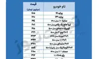 قیمت خودرو در بازار امروز