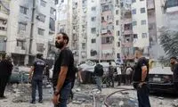 لحظه اصابت موشک اسرائیل به ساختمانی در بیروت