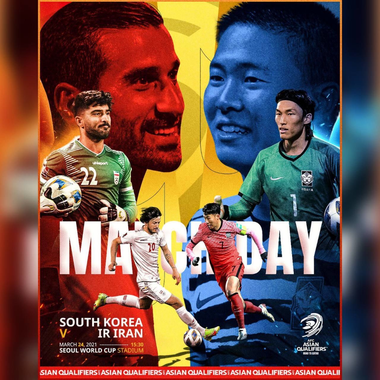 پوستر AFC فارسی برای دیدار ایران - کره 