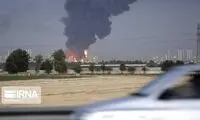 تصاویر آتش‌سوزی در محوطه پالایش نفت تهران 