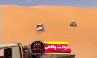انفجار عجیب یک خودرو هایلوکس در دل کویر!