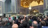 لحظه ورود پیکر رئیس‌جمهور به حرم حضرت معصومه
