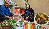 پخت عدس پلوی سنتی با سالاد شیرازی