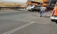 یک مادر و دختر در آتش تصادف کشته شدند