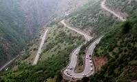 هشدار  سیلاب و سقوط سنگ در جاده چالوس 
